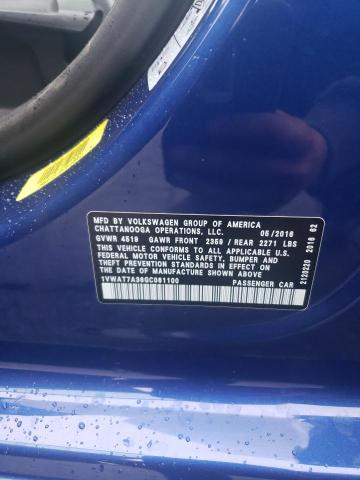 1VWAT7A36GC061100 - 2016 VOLKSWAGEN PASSAT S Синий фото 12