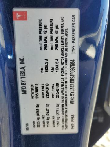 5YJ3E1EB9JF097684 - 2018 TESLA MODEL 3 蓝色 照片 12