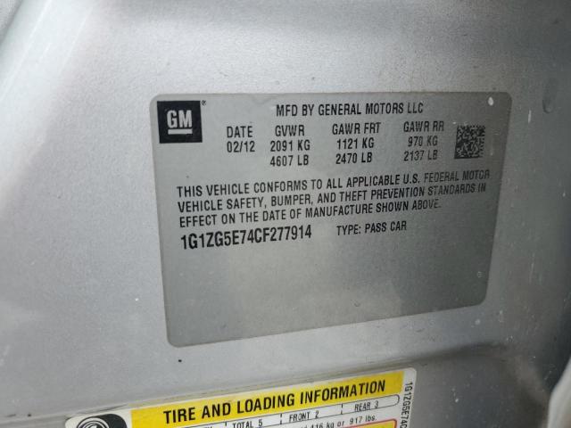 1G1ZG5E74CF277914 - 2012 CHEVROLET MALIBU LTZ SILVER photo 12