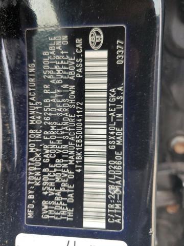 4T1BK1EB5DU041172 - 2013 TOYOTA AVALON BASE BLACK photo 12