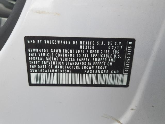 3VW167AJ4HM333505 - 2017 VOLKSWAGEN JETTA S SILVER photo 12