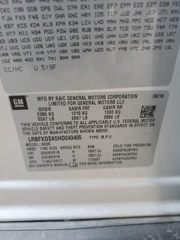 LRBFXDSA5HD043495 - 2017 BUICK ENVISION ESSENCE SILVER photo 13