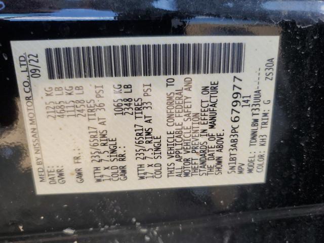 5N1BT3AB3PC679977 - 2023 NISSAN ROGUE S შავი ფოტო 13