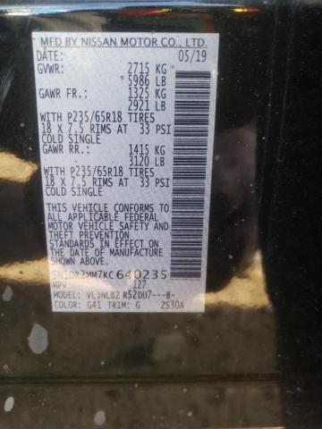 5N1DR2MM7KC640235 - 2019 NISSAN PATHFINDER S 黑色 照片 14