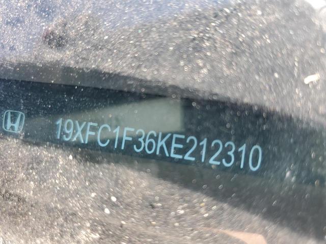 19XFC1F36KE212310 - 2019 HONDA CIVIC EX Սև լուսանկար 12