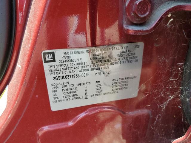 3GSDL63719S593026 - 2009 SATURN VUE XR RED photo 12