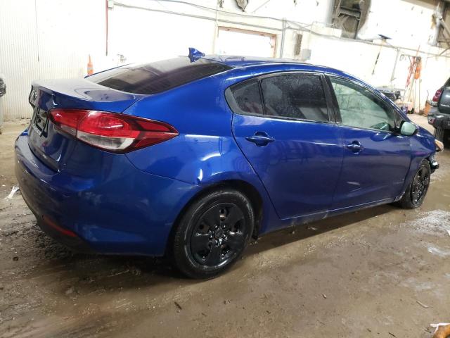 3KPFK4A7XJE169121 - 2018 KIA FORTE LX BLUE photo 3