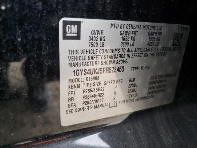 1GYS4UKJ5FR573453 - 2015 CADILLAC ESCALADE ESV PLATINUM Noir photo 13