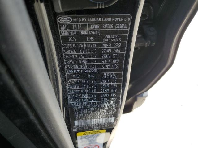 SALVP2RX4KH345753 - 2019 LAND ROVER RANGE ROVE SE BLACK photo 13