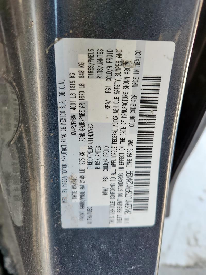 3MZBM1U73FM124499 - 2015 MAZDA 3 SPORT 石墨色 照片 12