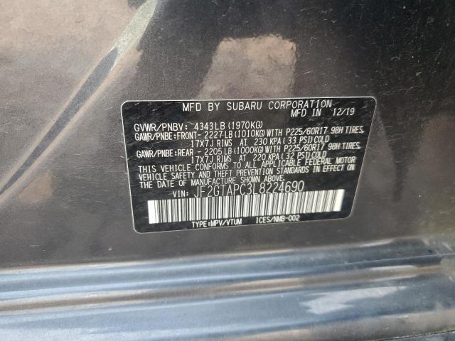 JF2GTAPC3L8224690 - 2020 SUBARU CROSSTREK PREMIUM CHARCOAL photo 12