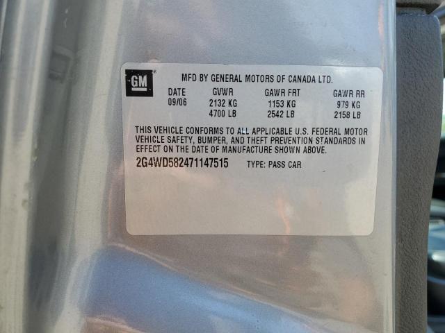 2G4WD582471147515 - 2007 BUICK LACROSSE CXL ნაცრისფერი ფოტო 12