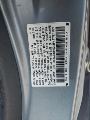 SHSRD78876U424969 - 2006 HONDA CR-V EX GRAY photo 13