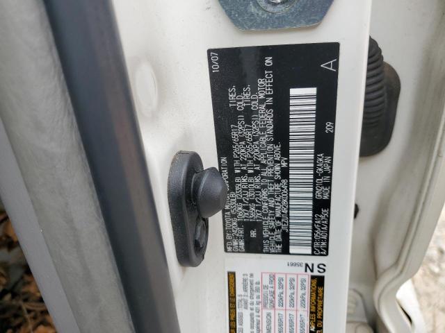 JTEZU14R28K006498 - 2008 TOYOTA 4RUNNER SR5 WHITE photo 13