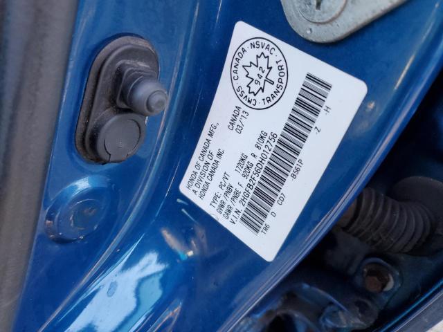 2HGFB2F56DH012756 - 2013 HONDA CIVIC LX BLUE photo 13