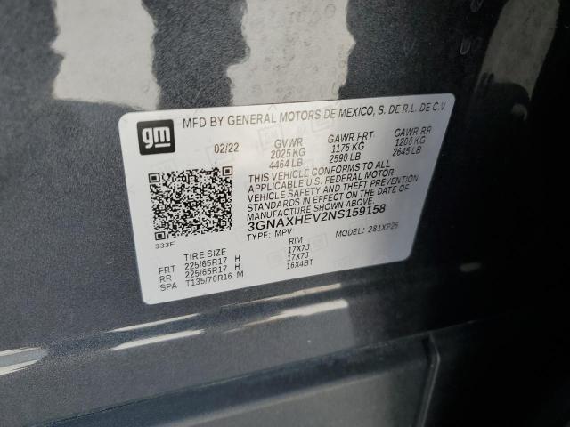 3GNAXHEV2NS159158 - 2022 CHEVROLET EQUINOX LS CHARCOAL photo 13