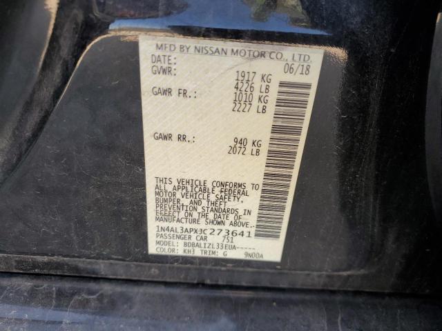 1N4AL3APXJC273641 - 2018 NISSAN ALTIMA 2.5 Czarny zdjęcie 12