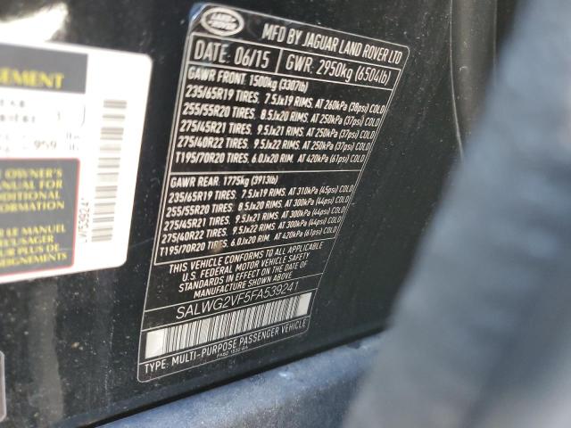 SALWG2VF5FA539241 - 2015 LAND ROVER RANGE ROVE SE BLACK photo 14