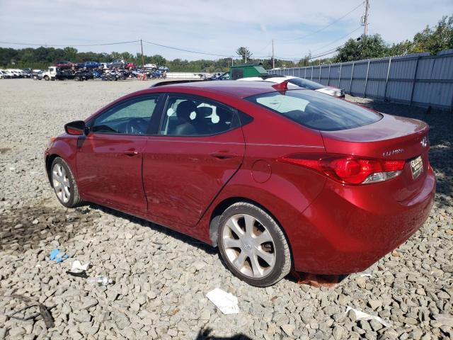 5NPDH4AE5DH417487 - 2013 HYUNDAI ELANTRA GLS RED photo 2