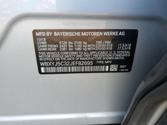 WBXYJ5C32JEF82695 - 2018 BMW X2 XDRIVE28I SILVER photo 13