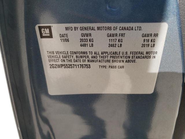 2G2WP552571176753 - 2007 PONTIAC GRAND PRIX 青色 照片 12