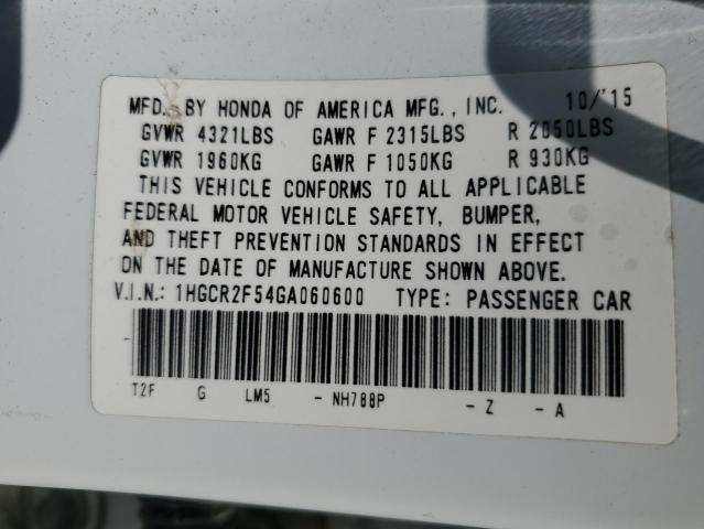 1HGCR2F54GA060600 - 2016 HONDA ACCORD SPORT WHITE photo 13