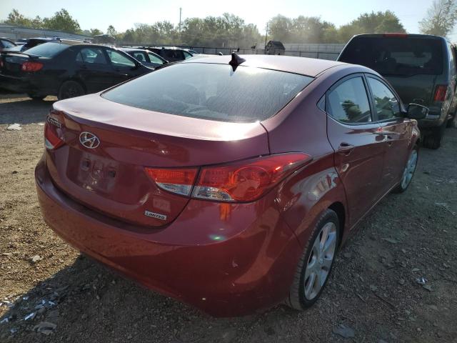 KMHDH4AE2DU769119 - 2013 HYUNDAI ELANTRA GLS RED photo 3