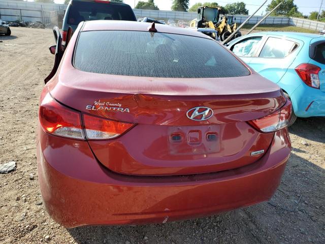 KMHDH4AE2DU769119 - 2013 HYUNDAI ELANTRA GLS RED photo 6