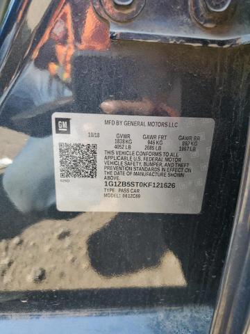 1G1ZB5ST0KF121626 - 2019 CHEVROLET MALIBU LS ნაცრისფერი ფოტო 12