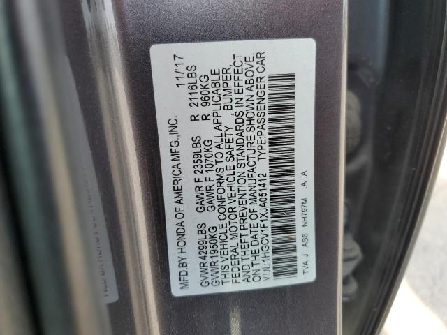 1HGCV1F1XJA051412 - 2018 HONDA ACCORD LX Schwarz Foto 12