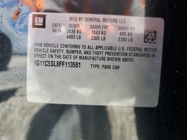 1G11C5SL8FF113581 - 2015 CHEVROLET MALIBU 1LT ნაცრისფერი ფოტო 12