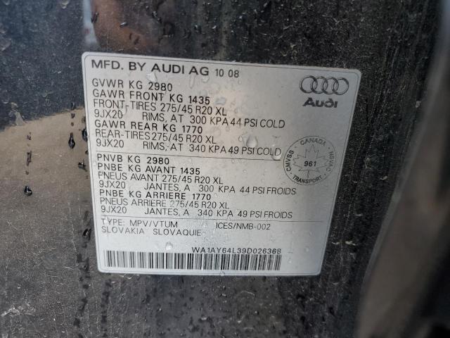 WA1AY64L39D026368 - 2009 AUDI Q7 3.6 QUATTRO BLUE photo 13