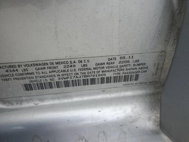 3VWPZ7AJ7BM701605 - 2011 VOLKSWAGEN JETTA S SILVER photo 13