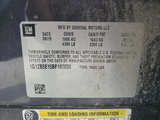 1G1ZB5E15BF187650 - 2011 CHEVROLET MALIBU LS Szary zdjęcie 13