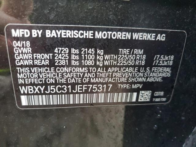 WBXYJ5C31JEF75317 - 2018 BMW X2 XDRIVE28I BROWN photo 13