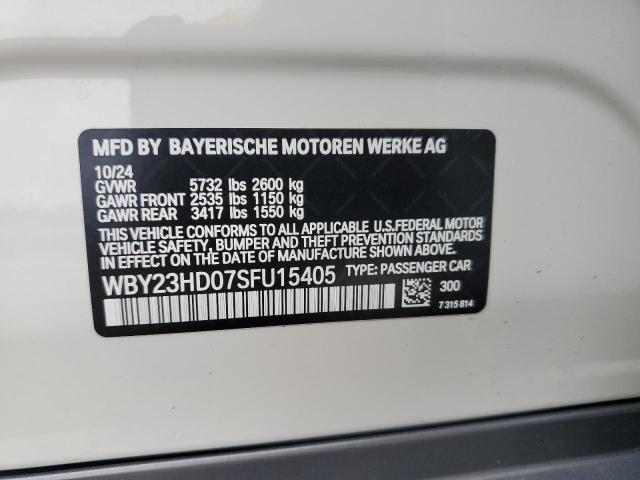 WBY23HD07SFU15405 - 2025 BMW I4 EDRIVE 40 WHITE photo 12