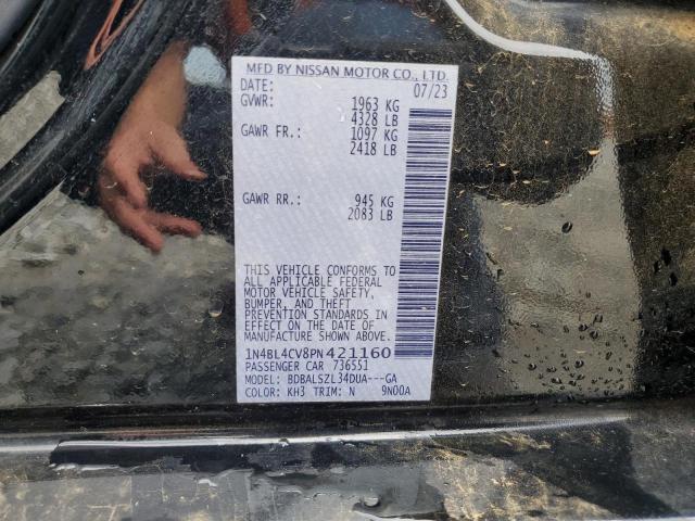 1N4BL4CV8PN421160 - 2023 NISSAN ALTIMA SR BLACK photo 12
