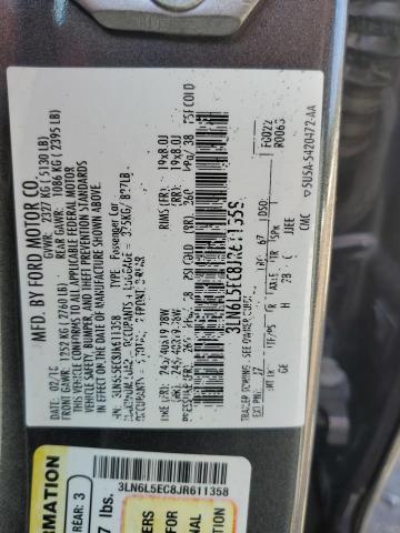 3LN6L5EC8JR611358 - 2018 LINCOLN MKZ RESERVE ნაცრისფერი ფოტო 13