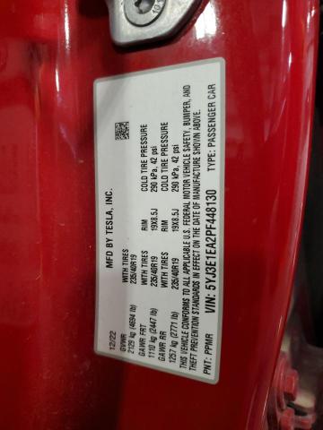 5YJ3E1EA2PF448130 - 2023 TESLA MODEL 3 Rot Foto 12