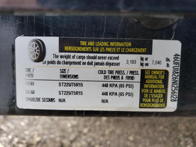 46UFU1826N1256128 - 2022 UTILITY TRAILER შავი ფოტო 10