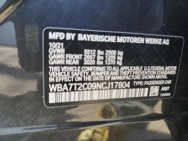 WBA7T2C09NCJ17804 - 2022 BMW 740 I GRAY photo 12