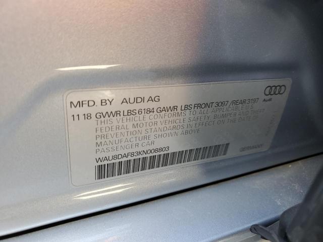 WAU8DAF83KN008803 - 2019 AUDI A8 L SILVER photo 13