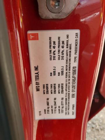 5YJ3E1EA5JF155670 - 2018 TESLA MODEL 3 Կարմիր լուսանկար 12