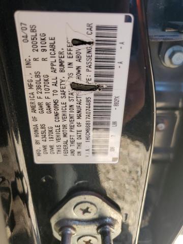 1HGCM66817A074485 - 2007 HONDA ACCORD EX BLACK photo 12