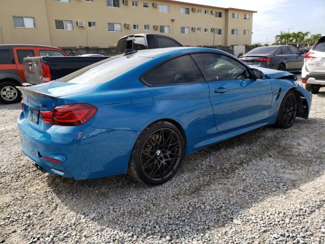 WBS4Y9C01LFJ24489 - 2020 BMW M4 BLUE photo 3