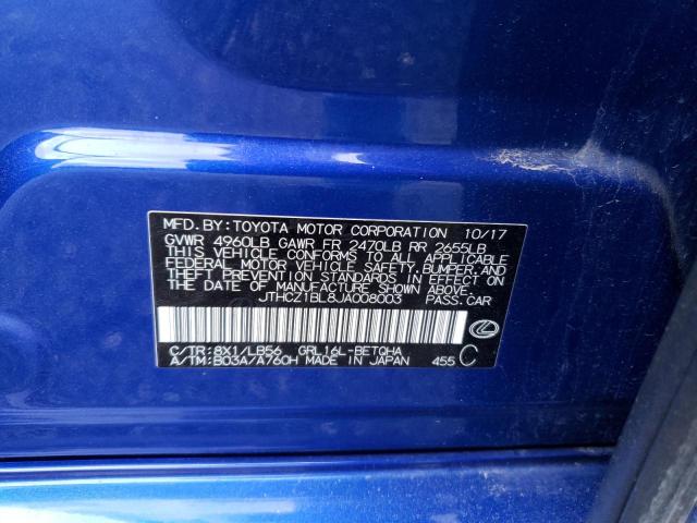 JTHCZ1BL8JA008003 - 2018 LEXUS GS 350 BASE BLUE photo 12