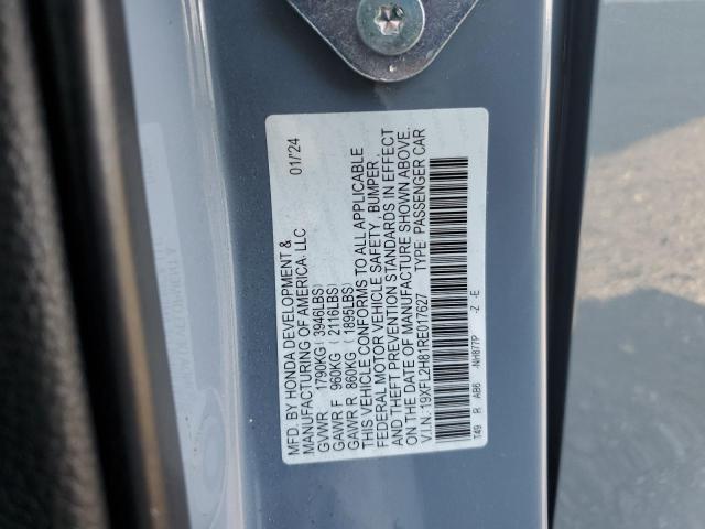 19XFL2H81RE017627 - 2024 HONDA CIVIC SPORT 灰色 照片 12