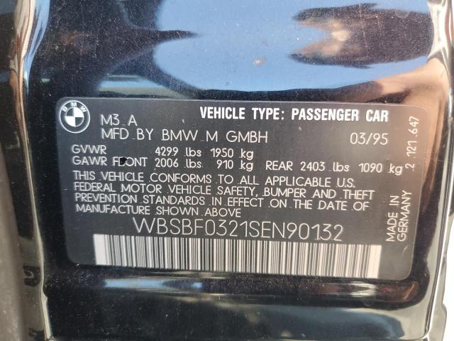 WBSBF0321SEN90132 - 1995 BMW M3 AUTOMATIC BLACK photo 12