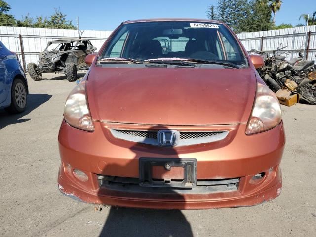 JHMGD38608S074191 - 2008 HONDA FIT SPORT ORANGE photo 5