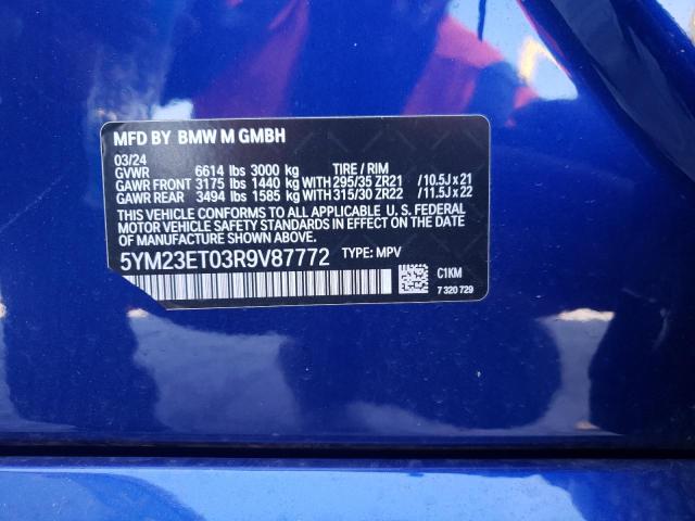 5YM23ET03R9V87772 - 2024 BMW X6 M COMPETITION BLUE photo 13